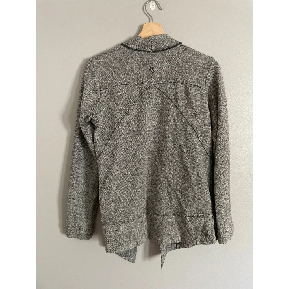 Kuhl Cardigan Sweater Womens Medium Gray Open Front Draped Knit Gorpcore